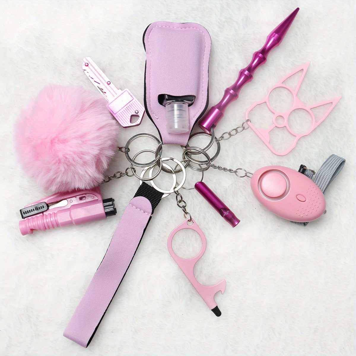 Σετ Ασφαλείας 10 Τεμαχίων - Συναγερμός, Σφυρίχτρα & Pompom για Γυναίκες