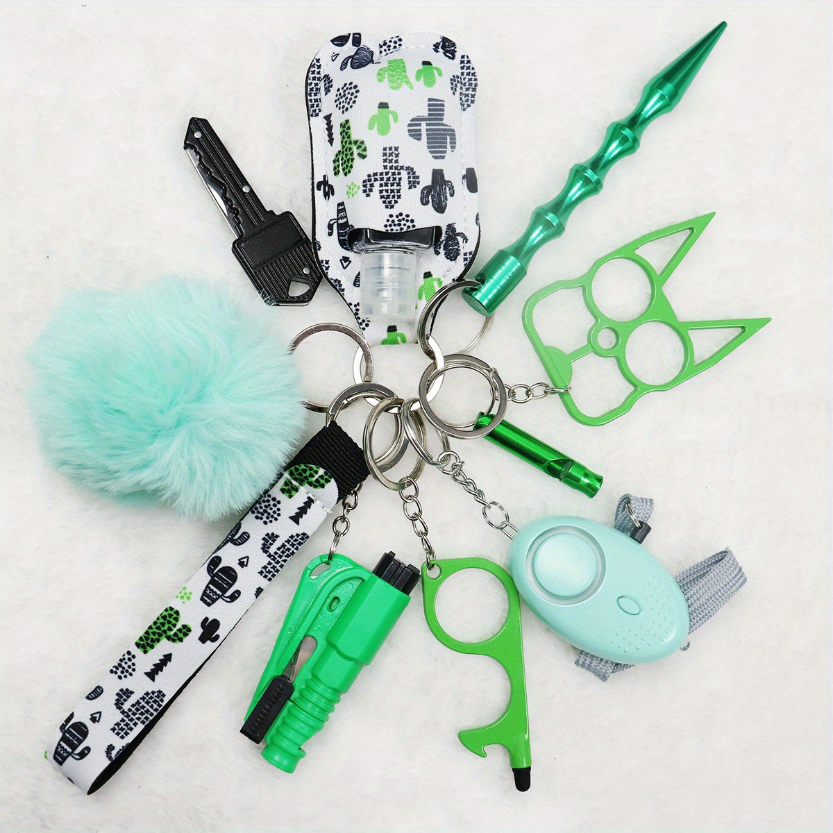 Σετ Ασφαλείας 10 Τεμαχίων - Συναγερμός, Σφυρίχτρα & Pompom για Γυναίκες