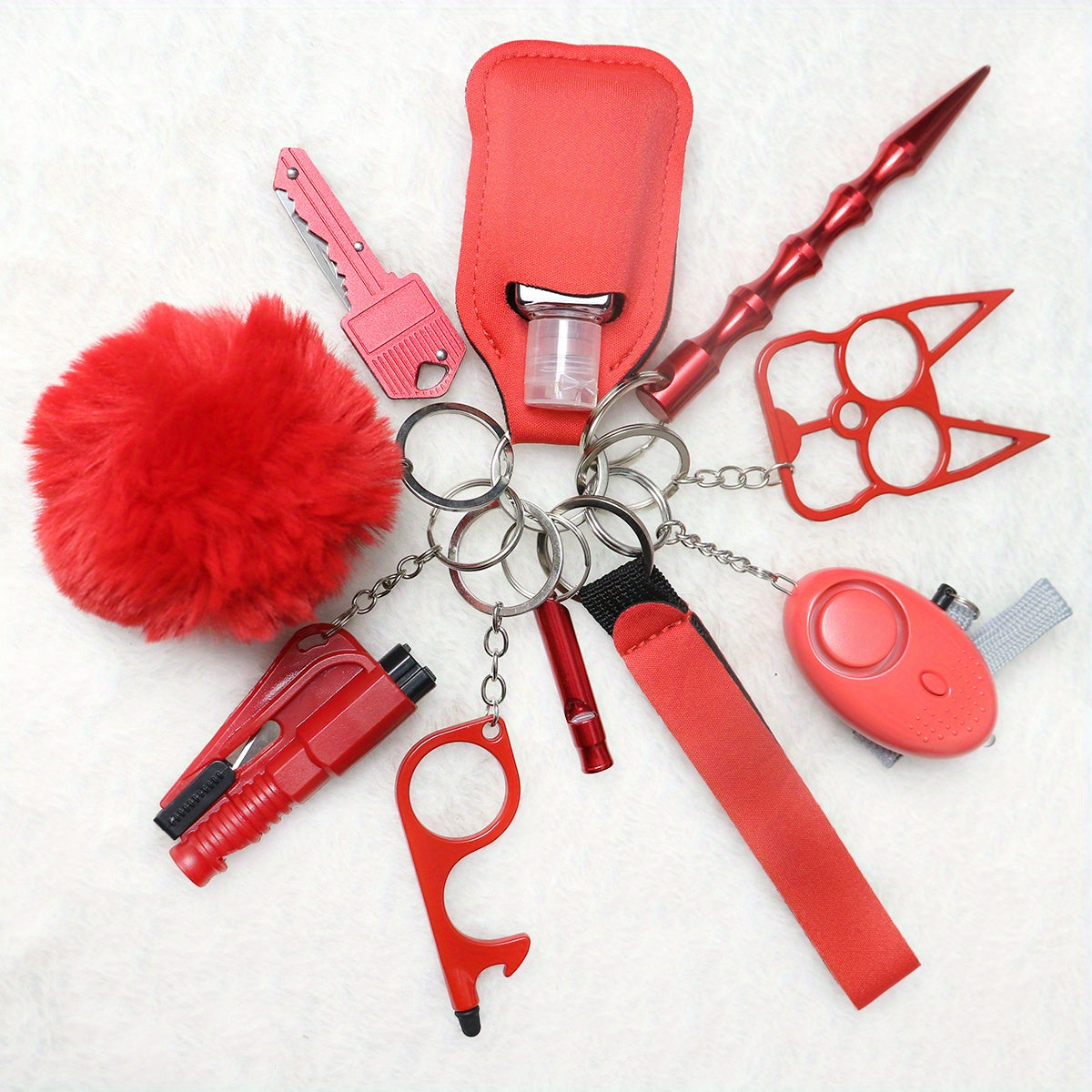 Σετ Ασφαλείας 10 Τεμαχίων - Συναγερμός, Σφυρίχτρα & Pompom για Γυναίκες