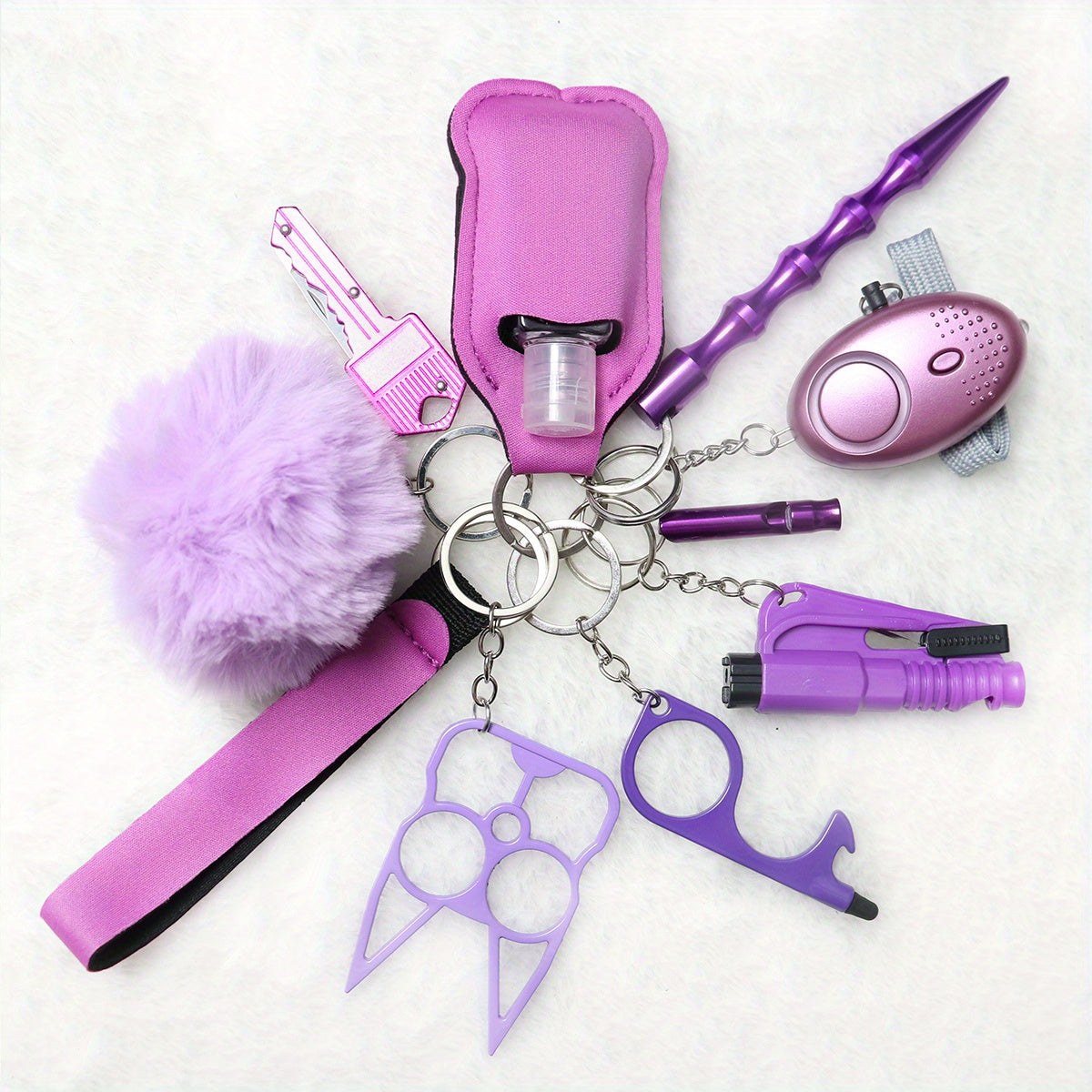 Σετ Ασφαλείας 10 Τεμαχίων - Συναγερμός, Σφυρίχτρα & Pompom για Γυναίκες