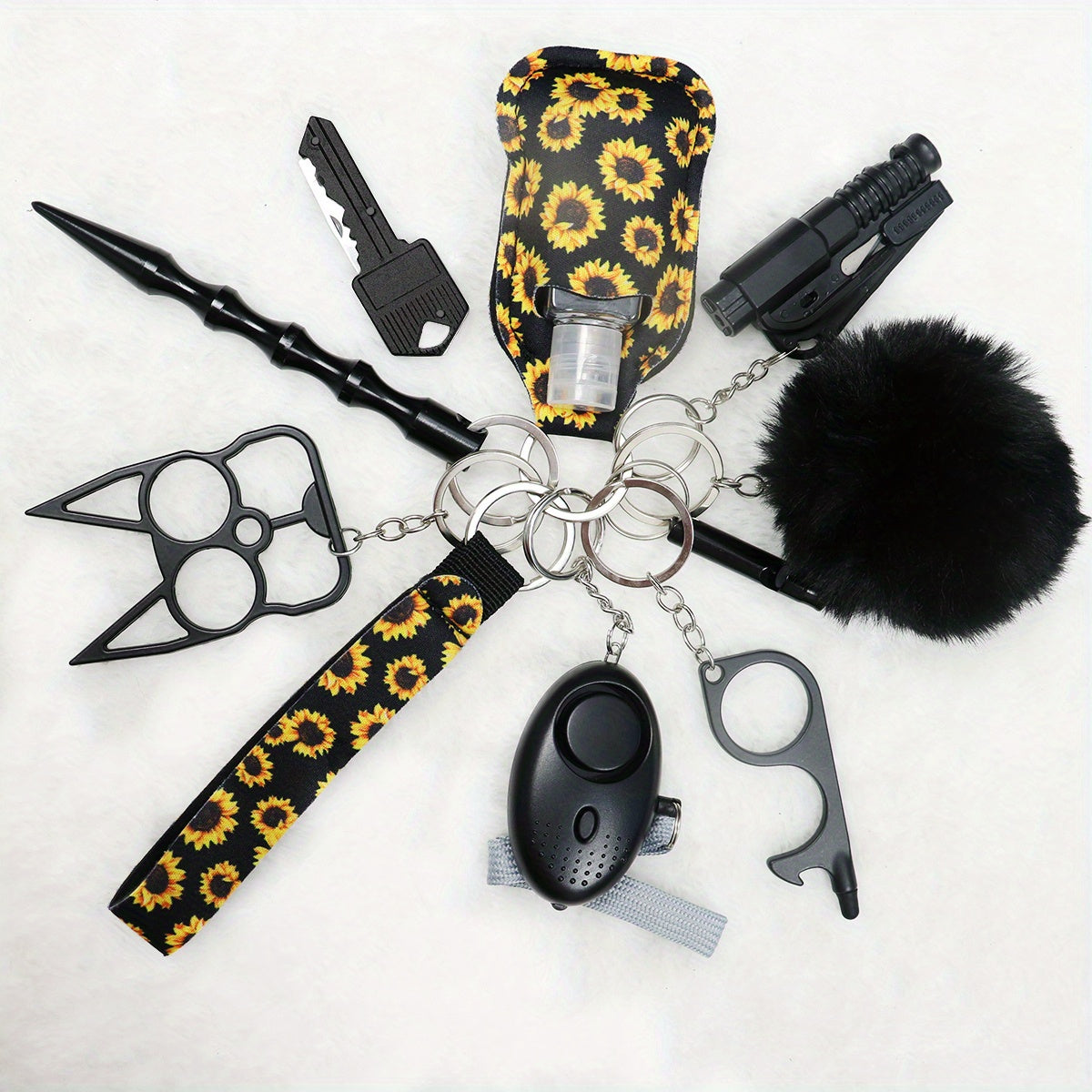 Σετ Ασφαλείας 10 Τεμαχίων - Συναγερμός, Σφυρίχτρα & Pompom για Γυναίκες