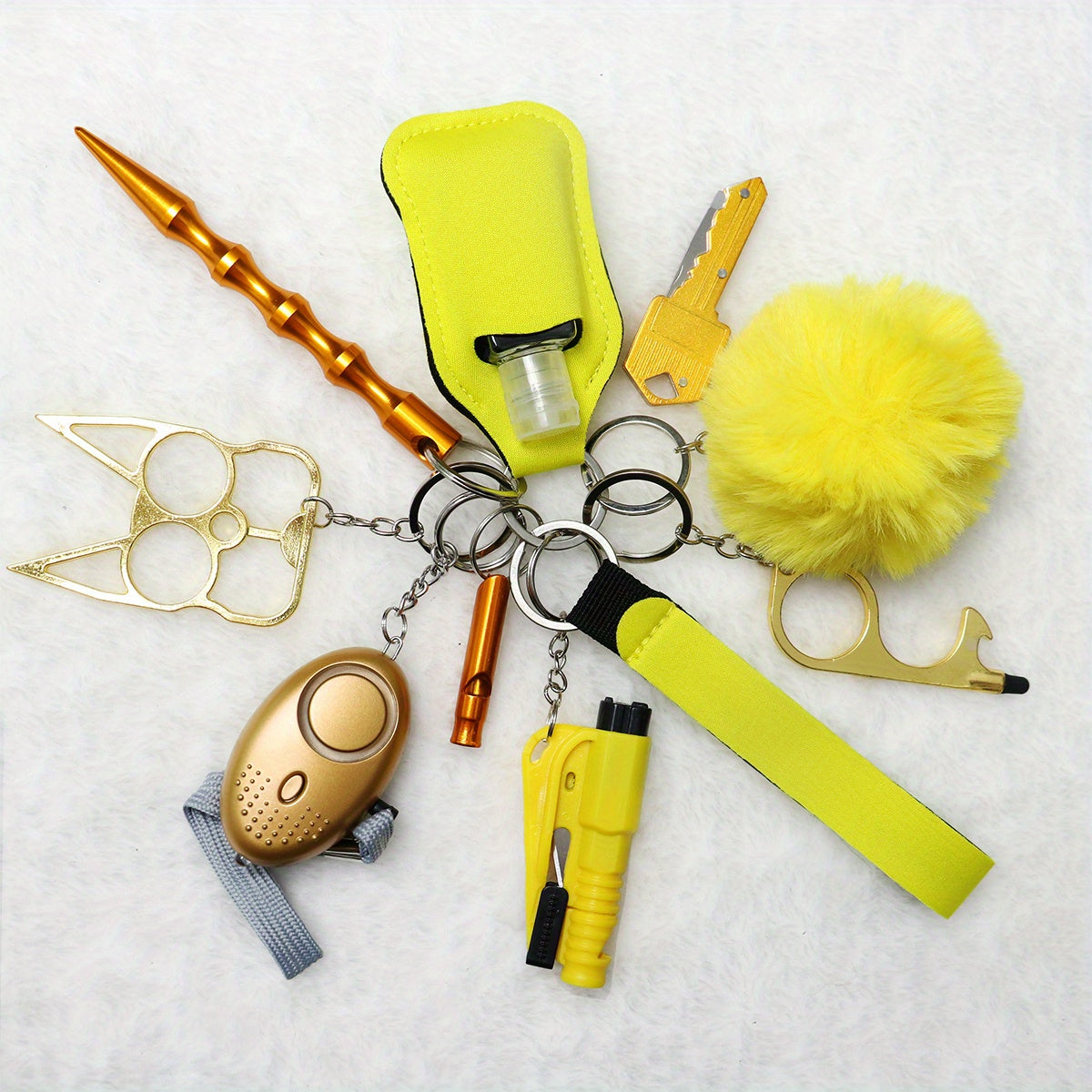 Σετ Ασφαλείας 10 Τεμαχίων - Συναγερμός, Σφυρίχτρα & Pompom για Γυναίκες