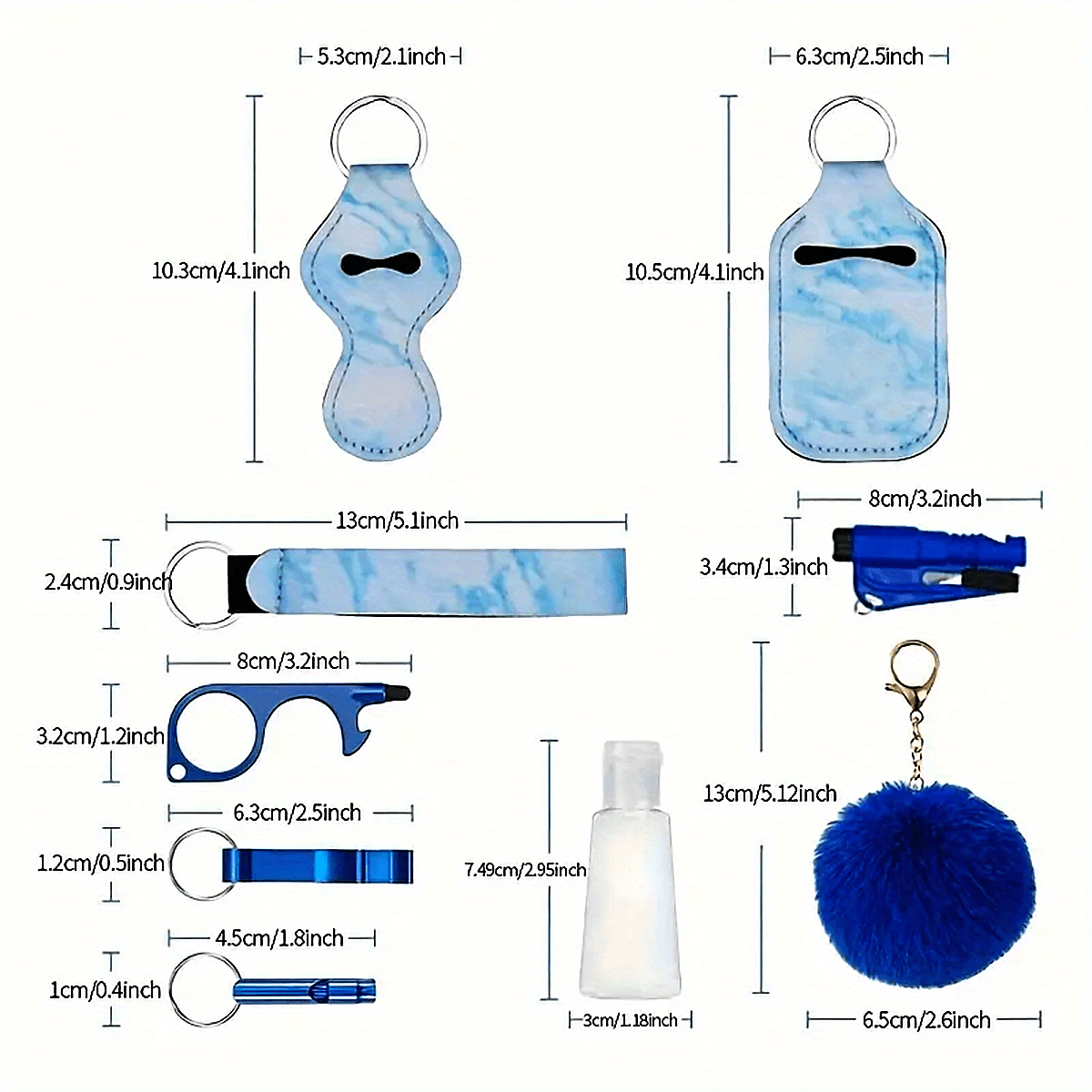 Σετ Ασφαλείας 12 Τεμαχίων για Γυναίκες - Μπρελόκ Αυτοάμυνας Πολλαπλών Χρήσεων