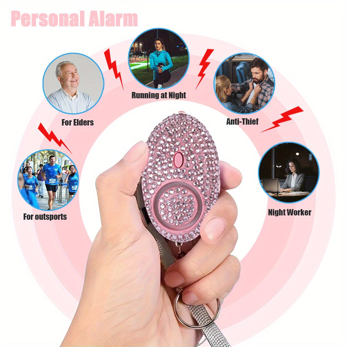 Σετ Αυτοάμυνας 14 Τεμαχίων με Στρας - Μοντέρνα Μπρελόκ για Γυναίκες με Θήκη & Pompom