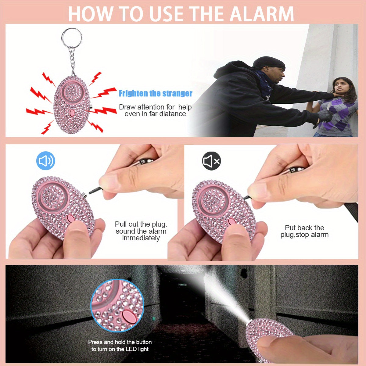 Σετ Αυτοάμυνας 14 Τεμαχίων με Στρας - Μοντέρνα Μπρελόκ για Γυναίκες με Θήκη & Pompom