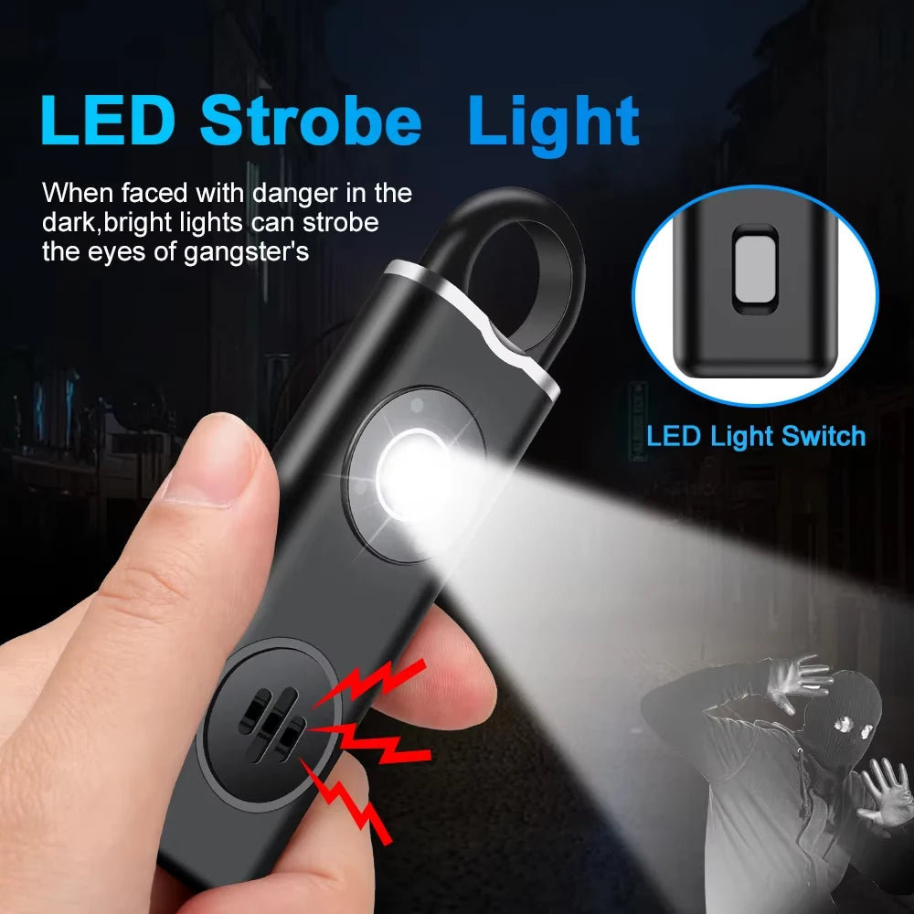 Συναγερμός Αυτοάμυνας 130dB - Επαναφορτιζόμενο Μπρελόκ Ασφαλείας με LED για Γυναίκες, Παιδιά, Ηλικιωμένους