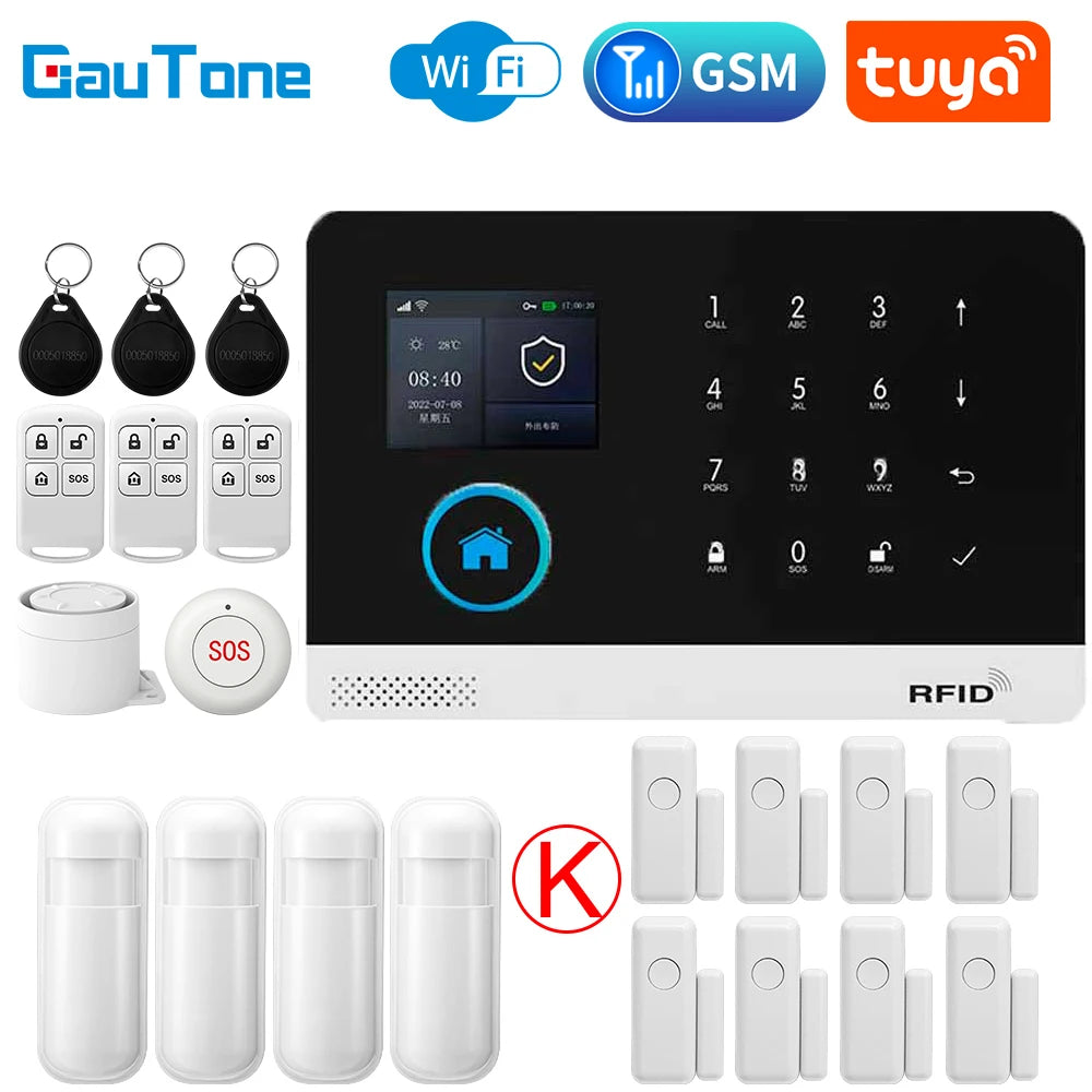 Σύστημα Συναγερμού GSM WiFi TUYA - Ασύρματο Smart Home 433MHz για Προστασία Σπιτιού