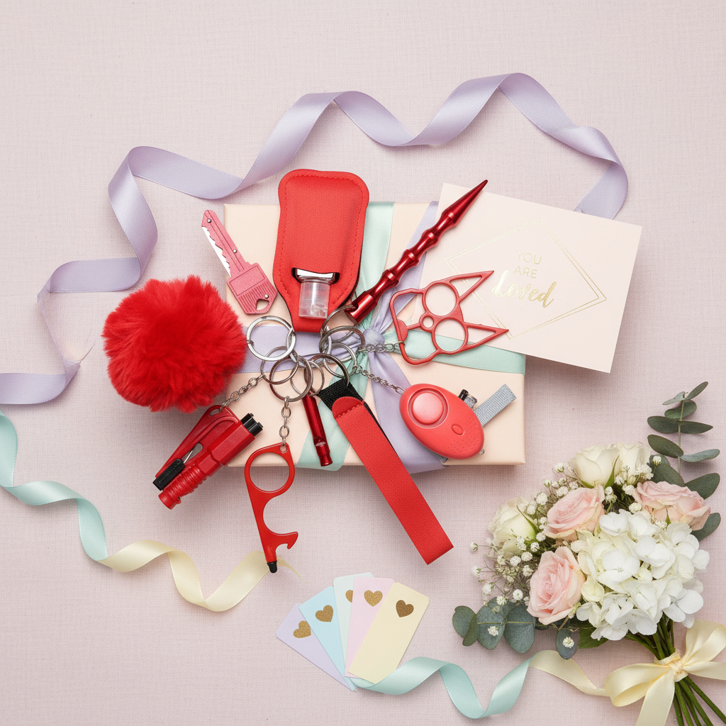 Σετ Ασφαλείας 10 Τεμαχίων - Συναγερμός, Σφυρίχτρα & Pompom για Γυναίκες